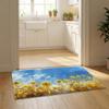 Sunflower Painting Floor Mat Flannel Door Mat Non-Slip Bedroom Living Room Home Decor