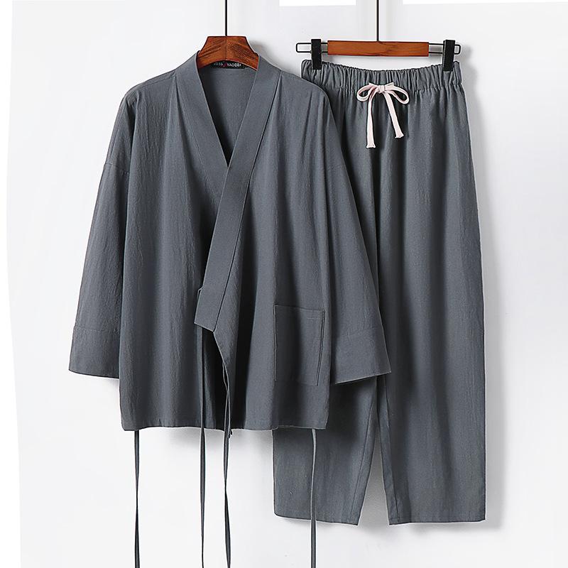 Men's Clothing Large Size Tracksuit Husband Summer Suit Linen T-shirt Fashion Male Set Chinese Style Plus Two Piece