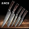 Stainless Steel Damascus Knives 5PCS/set Utility Slicing Knife Chopping Knife Paring Slicing High Quality Kitchen Knife Sets