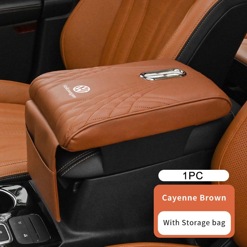 Car Armrest Height Booster Cushion Leather Metal Storage Pocket Pad For Volkswagen VW Scirocco Jetta Beetle Golf 4 5 6 Passat zg7