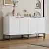 Sideboard Chest of Drawers 4 Doors Modern Buffet Cabinet Metal Handles Frame Legs Storage Living Room/Bedroom/Hallways/Kitchen 160x40x80 Cm