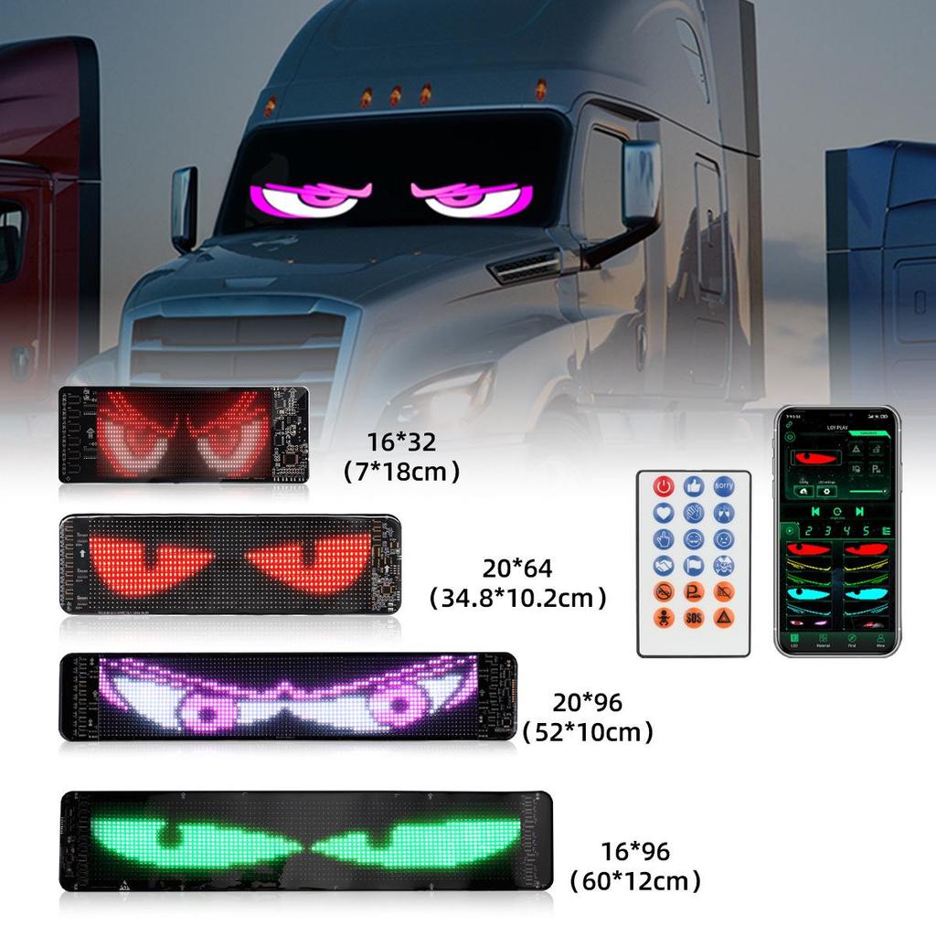 LED Car Soft Screen Light - USB Flexible Bluetooth Display with Full Color and Devil's Eye for Windows