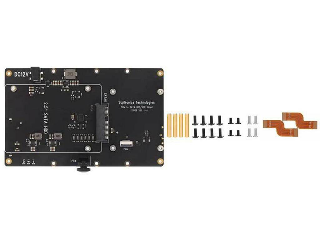 X1008 PCIe плата расширения для 2,5"/3,5" SATA HDD/SSD с двумя отсеками для Raspberry Pi 5