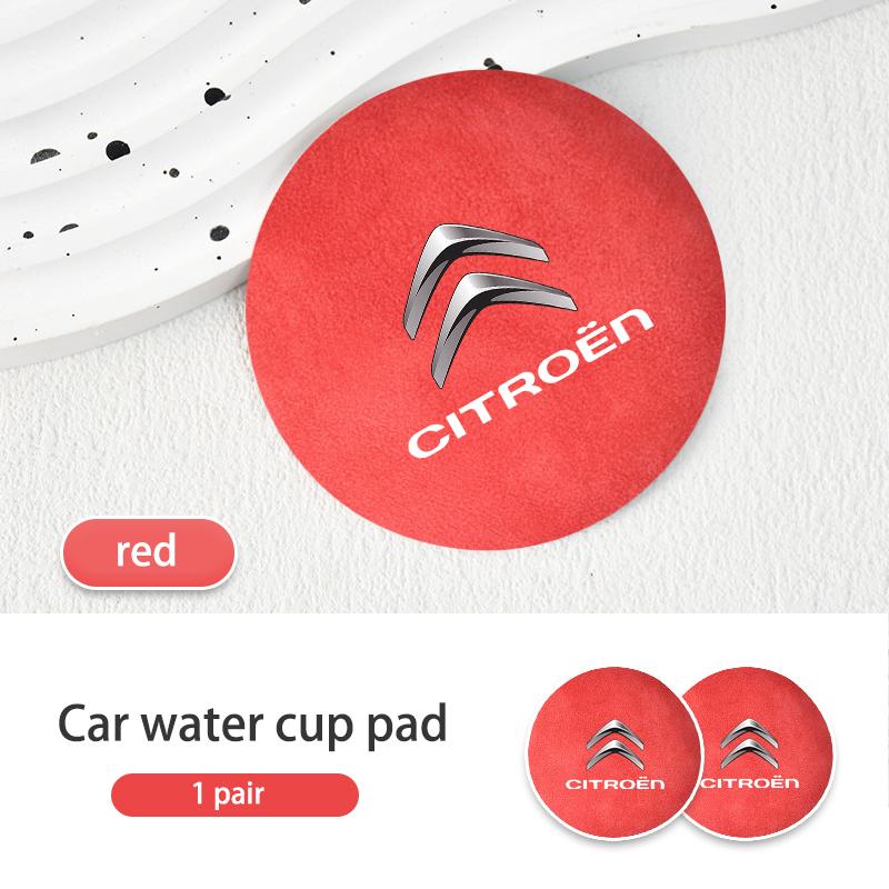 AEG3 Suede Car Coaster Anti-slip Water Cup Heat Insulation Mat Decor For Citroen Grand Berlingo Jumper Celysee Xsara Picasso Aircross