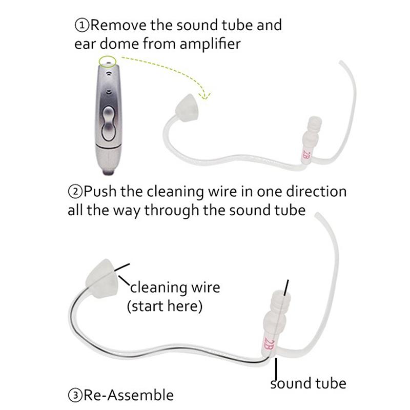 2Pcs Left Right Ear Hearing Aid Replacement Tube Earphone Hearing Amplifier Tool