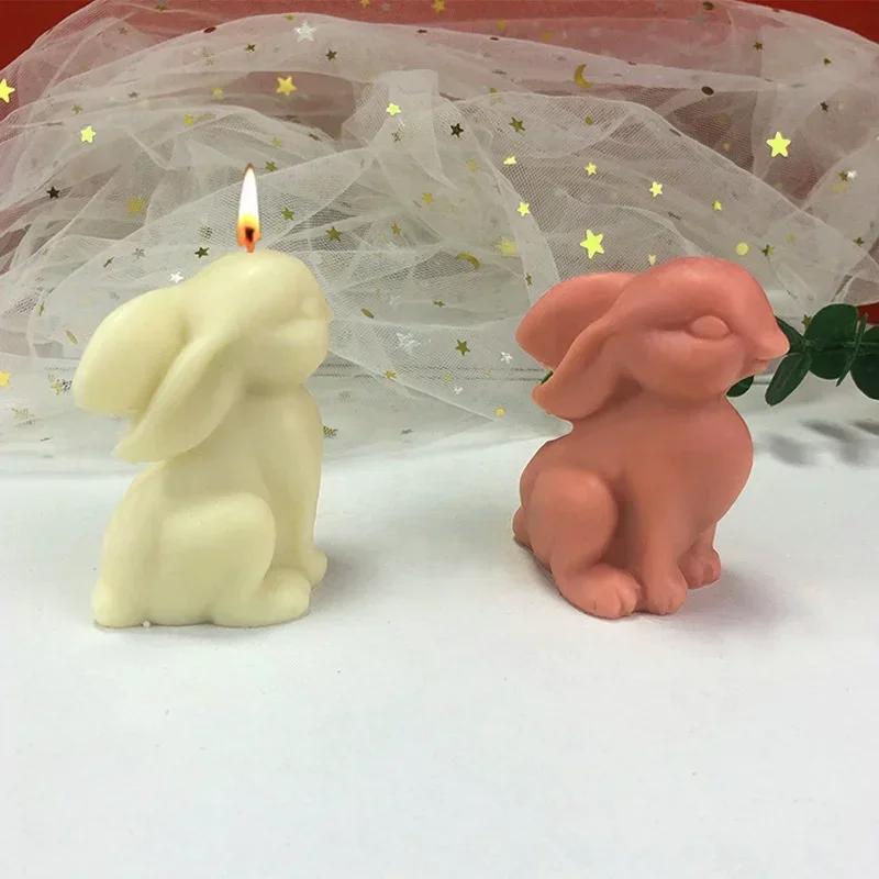 Милый Сидящий Кролик Силиконовая Форма Пасха Сделай Сам Формы для Шоколадных Конфет Кухонный Инструмент для Выпечки и Украшения Тортов Домашние Свечи Мыло 3D Форма