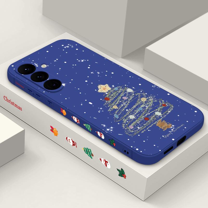 Матовый тонкий чехол Dream Merry Christmas Tree Pattern для Samsung Galaxy S24 Ultra S23 FE S22 A55 A54 A34 A35 A52, мягкий противоударный чехол из ТПУ со шнурком