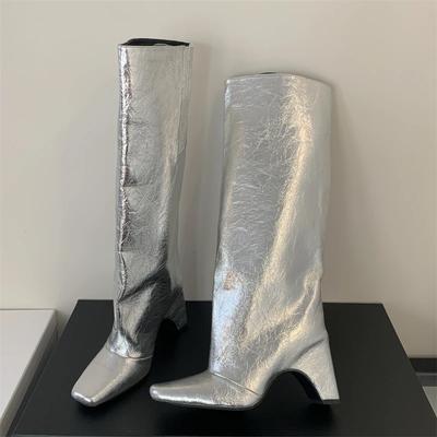 Eilyken Зимний Дизайн Квадратные Каблуки Женские Сапоги до Колена Модные Крутые Длинные Современные Ботильоны Женская Обувь De Mujer