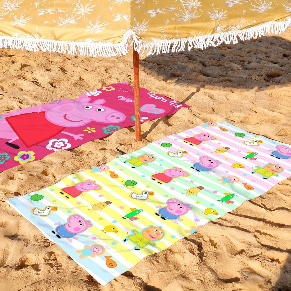 HB Cartoon P-Peppa P-Pig Towel Quick Drying Beach Towels Are Suitable For Swimming Pools Camping Yoga And The Gym
