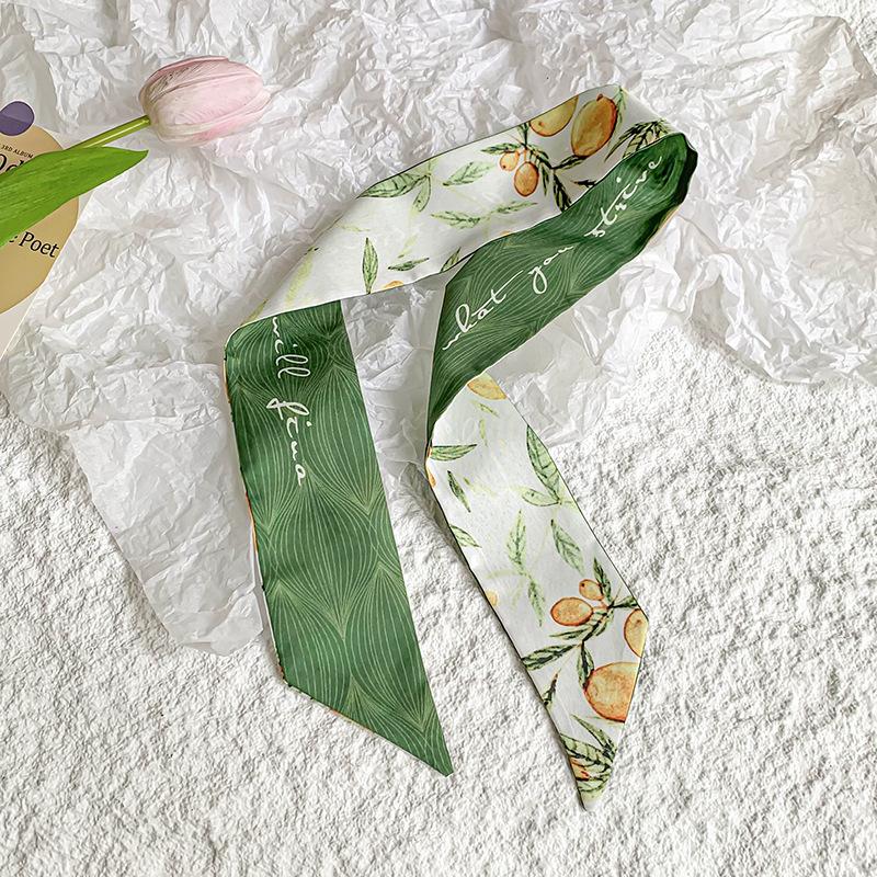 New Luxury Brand Model Small Silk Scarf for Women Hair Band Bag Handle Handbag Ribbon Scarf Neck Scarves Neckerchief