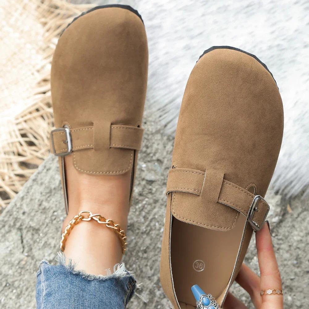 Новые женские туфли Boston Clogs с пробковой стелькой, женские замшевые туфли-мюли с поддержкой свода стопы, пляжная обувь Zapatos De Mujer