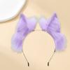 Обруч для волос с плюшевыми кошачьими ушками, эластичный головной убор, искусственные уши животных ручной работы, металлическая оправа, гибкая повязка на голову, аксессуары для фотосъемки на Хэллоуин