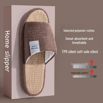 Lida Nya Унисекс Льняные Тапочки – 2025 Нескользящая Дышащая Домашняя Обувь для Всех Сезонов.