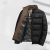 Осенне-зимняя мужская короткая куртка с воротником-стойкой, легкая повседневная куртка с хлопковой подкладкой для людей среднего возраста и молодежи, утолщенная куртка с хлопковой подкладкой