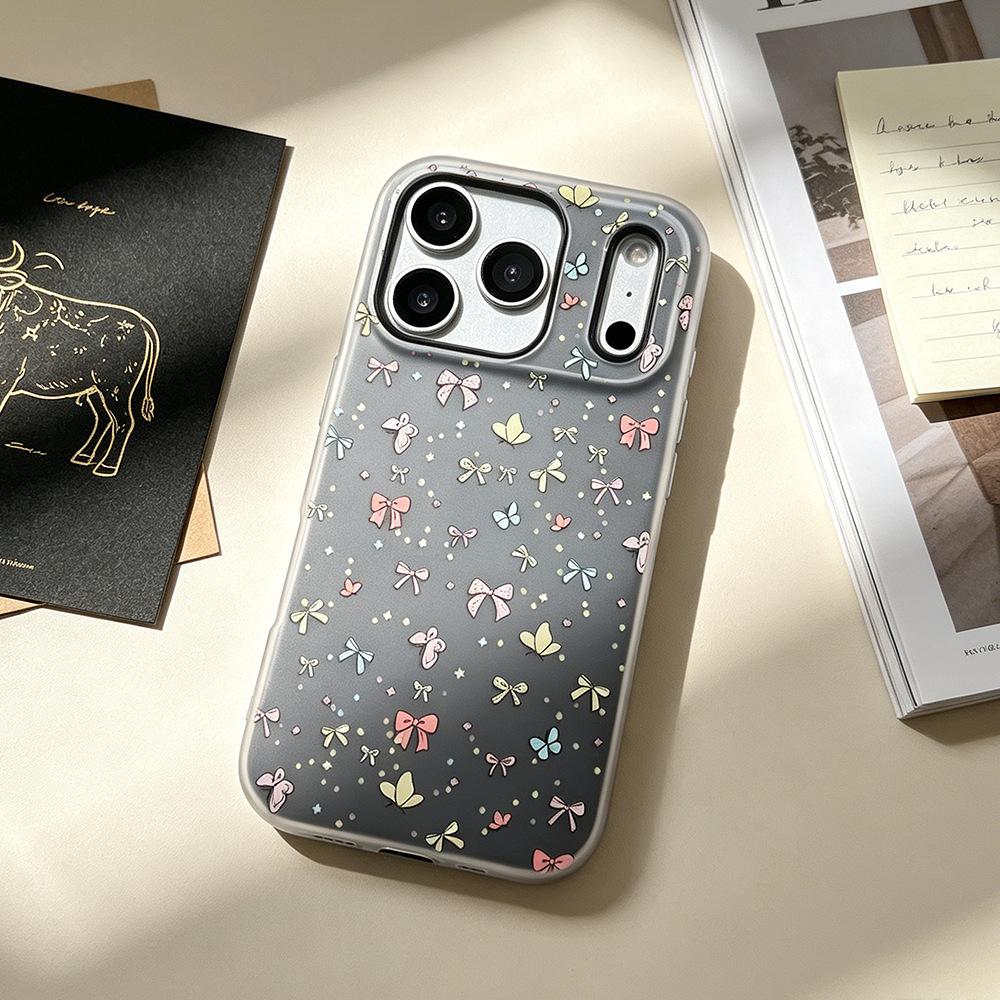 Звезда с бантом подходит для чехла мобильного телефона Huawei vivo Xiaomi OPPO iPhone матовый Apple 17/16pro женский