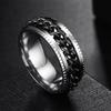 Rotate Rotating Anxiety Fidget Rings Titanium Stainless Steel Chain Spinner Finger Ring For Men Blue Gold Color Black Punk Rock