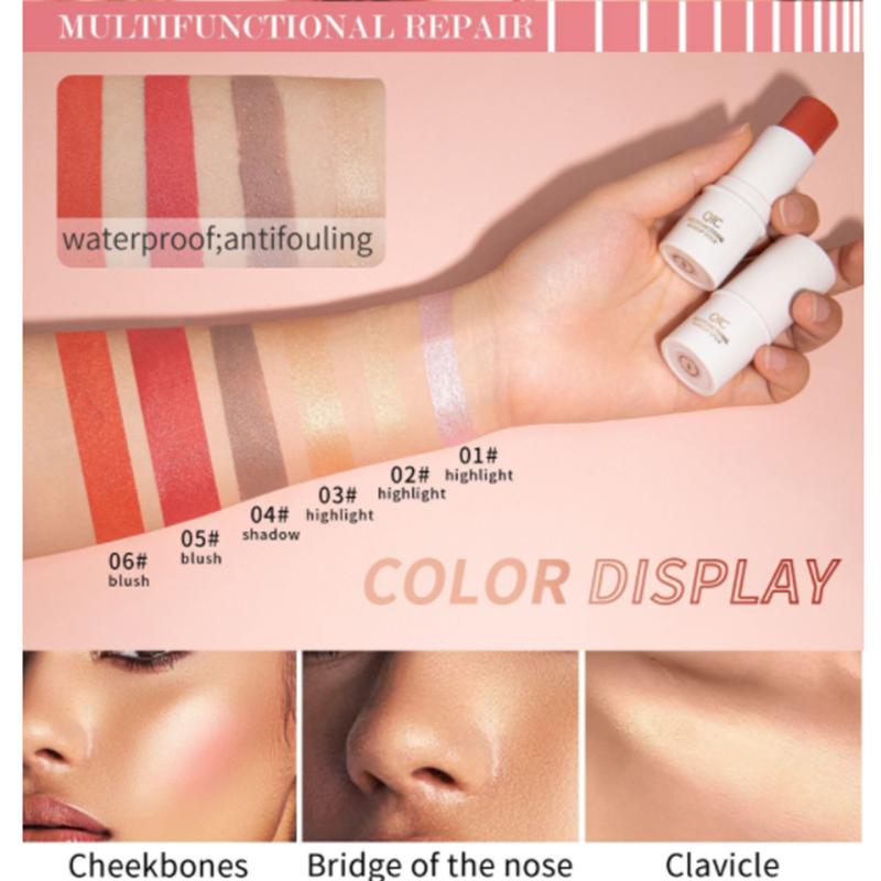 QIC Multi-function Cosmetic Pen Powder Blusher High Gloss Cosmetic Pen Pearl Light Fine Shiny Matte Brightening Facial Makeup Shadow Pen