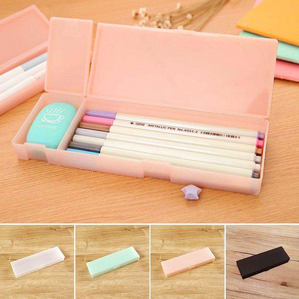 Frosted Pencil Case Non-toxic Stationery Box Simple Pencil Box  for School