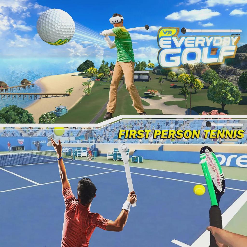 Meta Quest 3 Удлиненная рукоятка Световой меч и контроллер для гольфа (4-Pack)