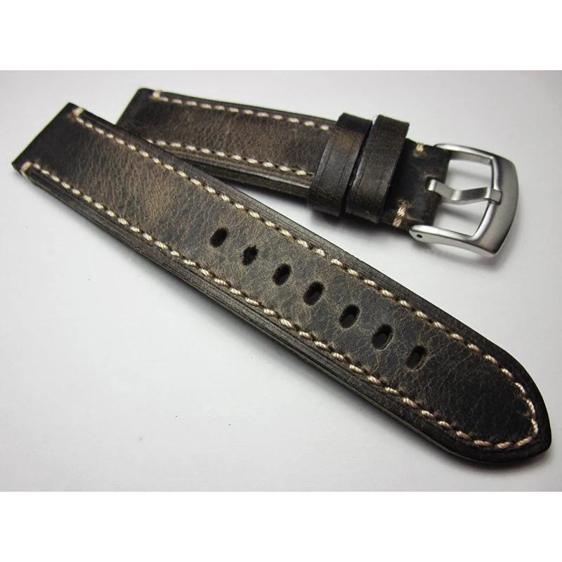 Ремешок для часов 18, 19, 20, 21, 22, 24 мм, серый ремешок ручной работы в стиле ретро, ​​первоклассный ремешок для часов из воловьей кожи, браслет, мужские ремни, ремень из натуральной кожи