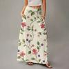 Женская повседневная складная юбка макси с цветочным принтом, высокой талией и карманом, с драпировкой