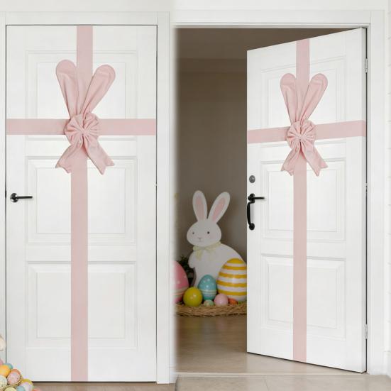 Большой пасхальный бархатный ленточный бант на дверь Розовый бант для ворот шкафа венок Декор для упаковки фестивальных подарков на дверь окно камин Весенние принадлежности для вечеринки