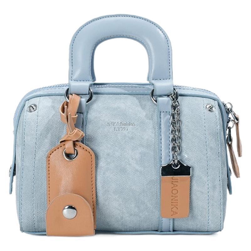 New Boston Handbag Women's 2025 New Trend Denim Blue High Quality Hand Pillow Bag Fashion Bag