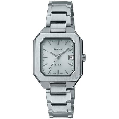 Женские часы SHEEN SHS-4528J-7AJF [модель SHEEN Solar Sapphire] квадратные, серебристые, нержавеющая сталь