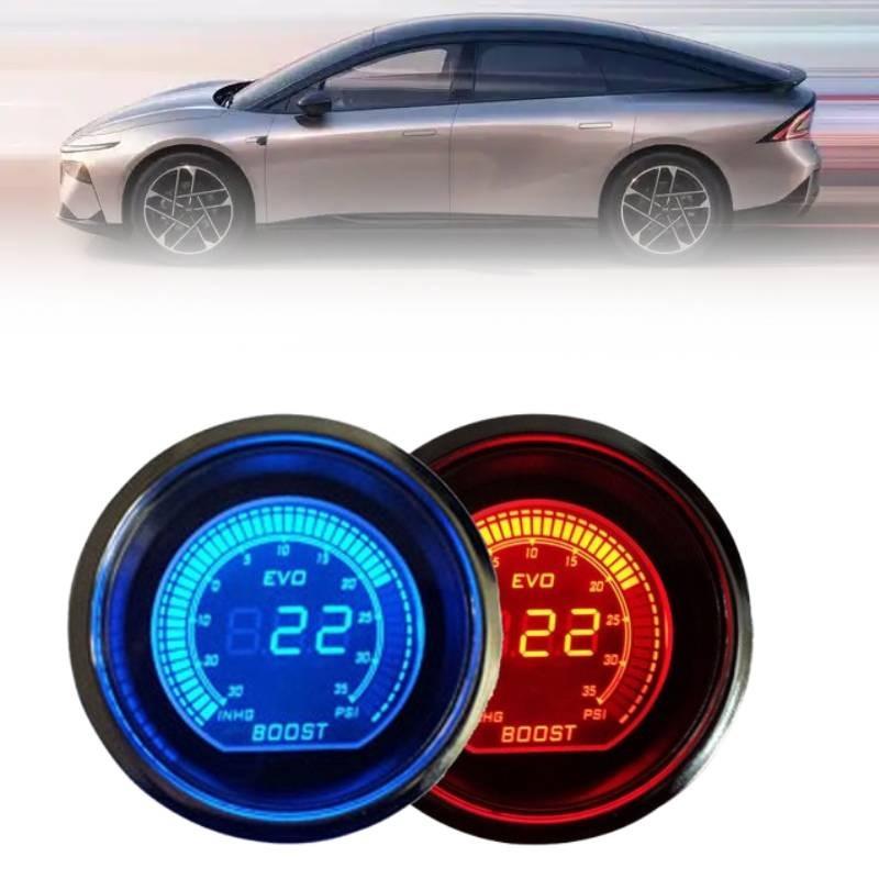 Цвета 7 Черный Цифровой ЖК-дисплей Датчик наддува для автомобилей Автомобильный приборный инструмент