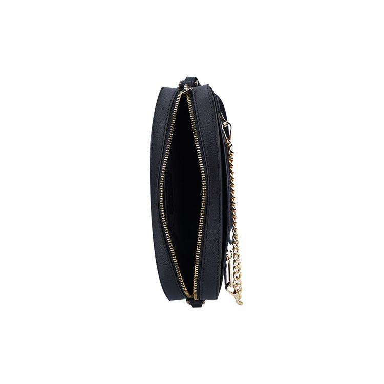 Michael Kors MK Jet Set Chain Zip Однотонная с логотипом Кожаная сумка-мессенджер для поездок Женская сумка на плечо Черная 35S1GTTC7L-BLACK