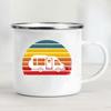 Camping Car Enamel Mug Adventure Together Cup Gift Idea for Camper Van Picnic Metal Insulating Outside Outdoor Festival Travel