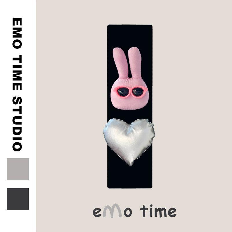 Emo Original Rock White Rabbit Car Seat Belt Cute Car Accessories Personalized Shoulder Pads Anti-Wear Universal