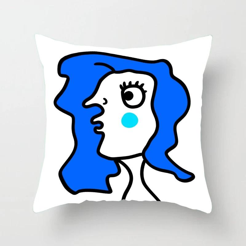 Наволочка с абстрактным рисунком смайлика для автомобиля, украшения для офиса, гостиной, дома