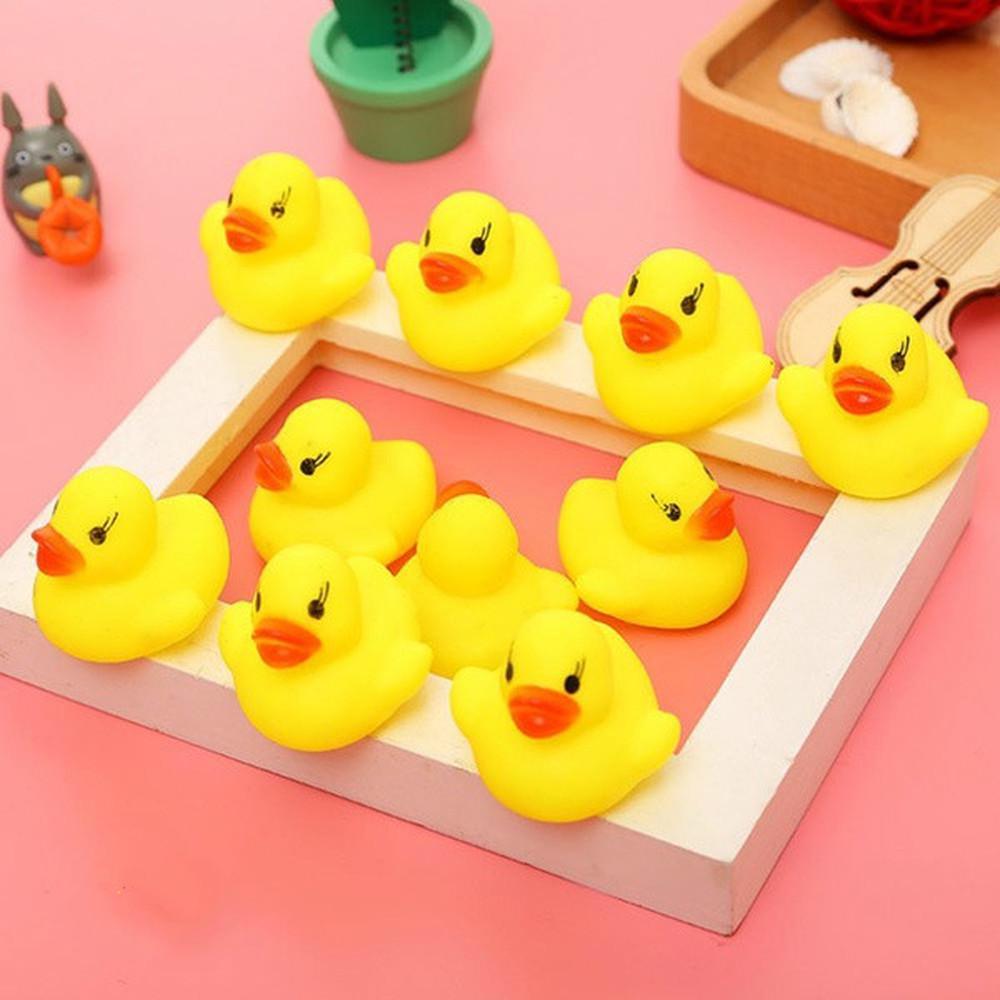 10/20 Мини Желтая резиновая уточка для купания Игрушка для ванны Пищащая водная игра Веселье для маленьких детей