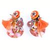 [R6195] - Orange Brown 'Lilipoupettes' Designer Clips - 50x30 Mm