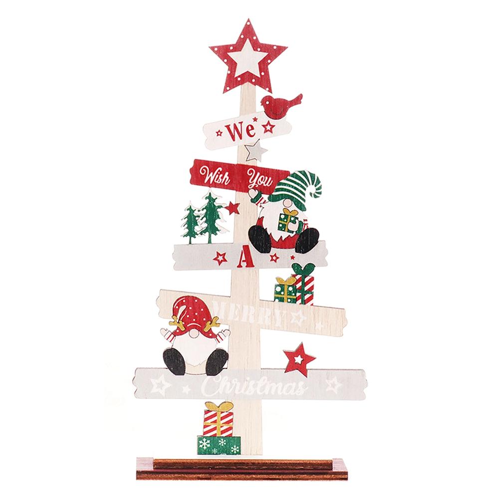 Рождественское украшение, деревянный орнамент, сборная настольная фигурка, милая картина для домашнего декора, вечерние, праздничная, детская комната