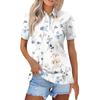 Женская модная повседневная рубашка с отворотом и коротким рукавом с принтом, женские топы на пуговицах