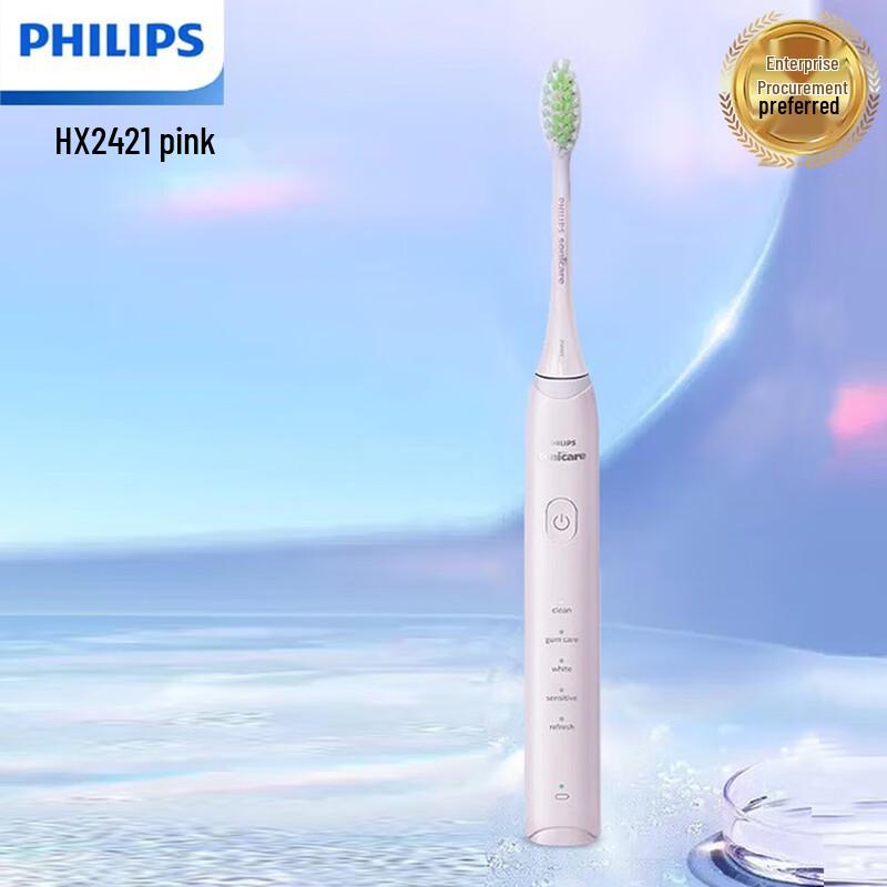 Philips Звуковая электрическая зубная щетка HX2421 для взрослых, штекер CN (адаптер в комплекте)