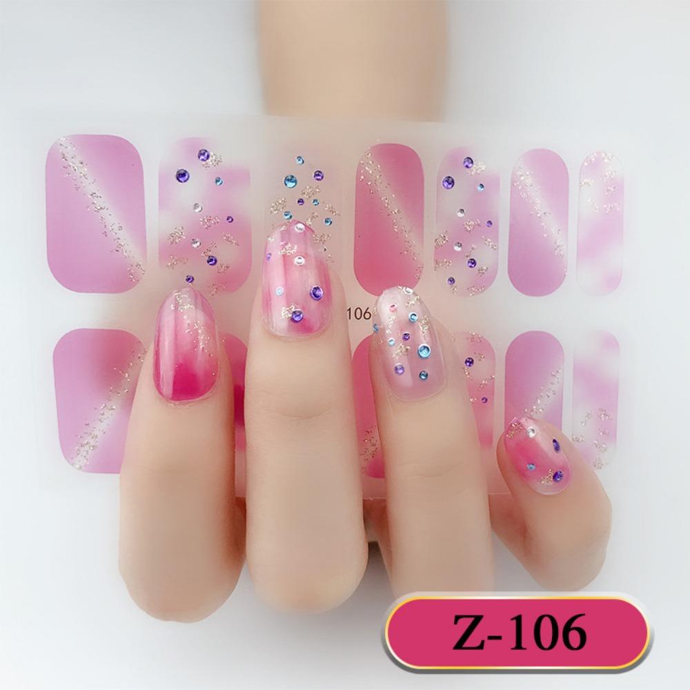 Z трехмерная водонепроницаемая запекаемая гель-лаковая пленка полная наклейка простой европейский и американский стиль продвинутая пленка для ногтей бумага наклейка для ногтей
