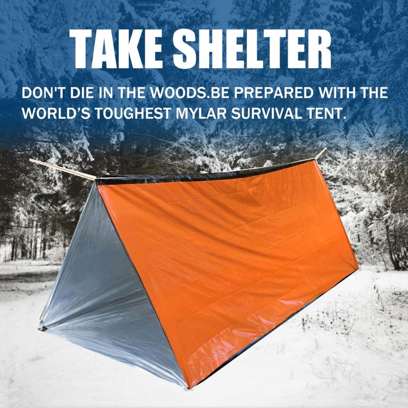 Portable First Aid Tent for 2 People - Waterproof, Windproof Emergency Shelter with Mylar Blanket - Ideal for Camping