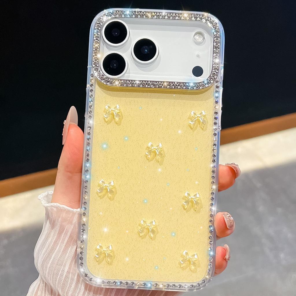 Новый сверкающий бриллиант для чехла Apple 17, сверкающая пудра для iPhone 16 Promax, роскошный Aurora Bow