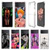 Cute Cartoon Chainsaw Man Case For Samsung Galaxy Z Flip 3 4 5g Funda Z Flip3 Clear Pc Hard Shockproof Back Phone Coque Shell