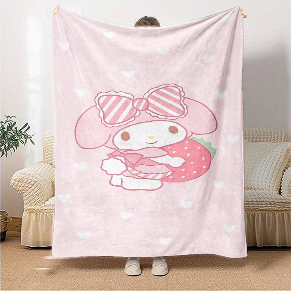 1 шт. одеяло с клубникой My Melody Легкий фланелевый плед для дивана, кровати, путешествий, кемпинга, гостиной, офиса, дивана, кресла
