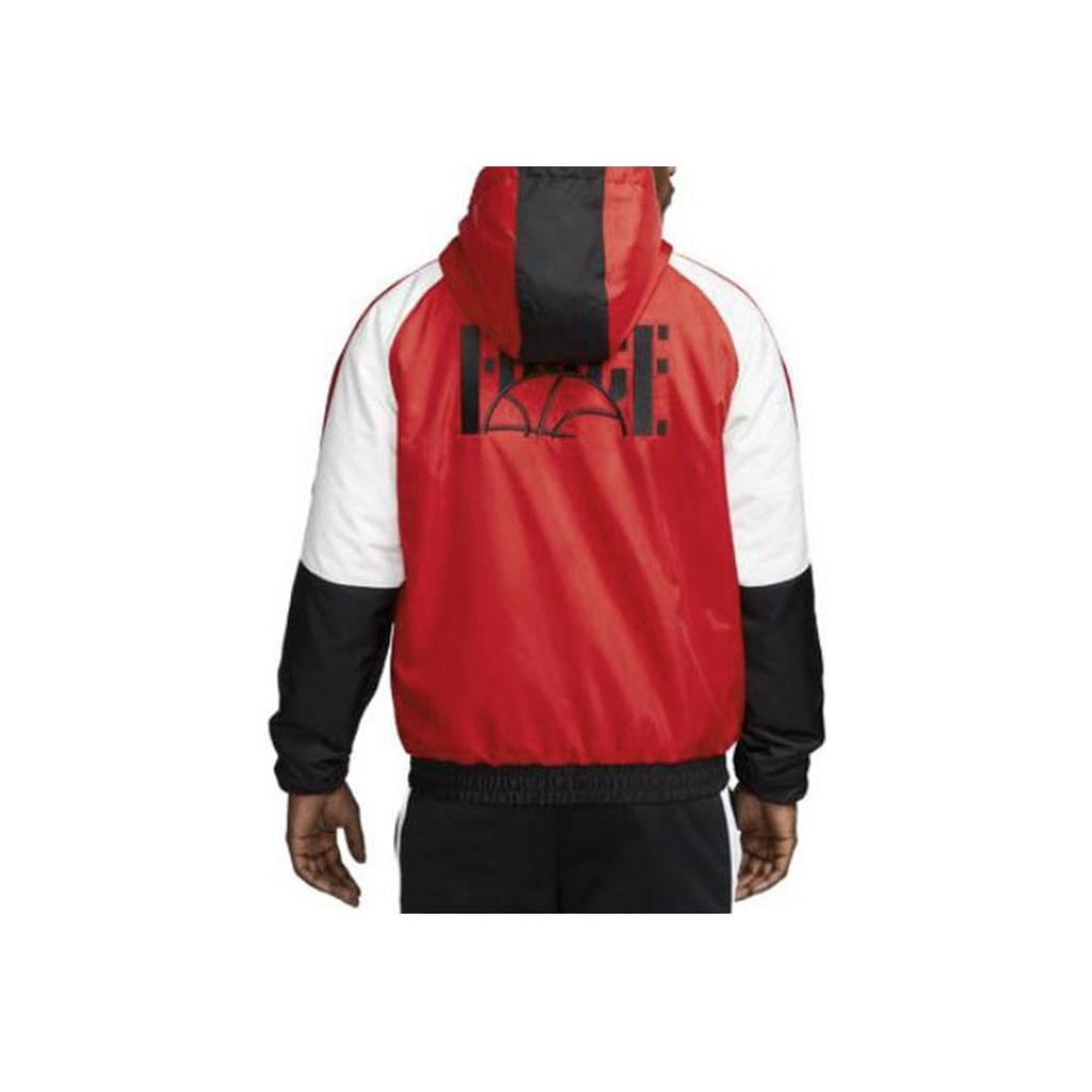 Nike DNA Woven Hooded Basketball Jacket University Red White Black DQ6199-657