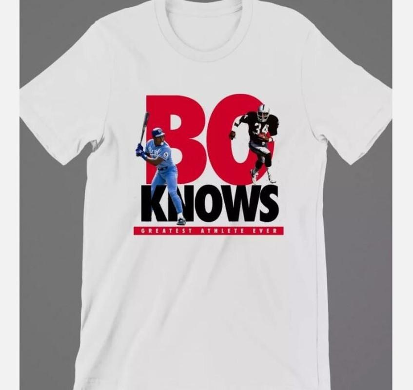Мужская футболка Bo Jackson Bo Knows, белая, хлопковая, все размеры от S до 5XL.