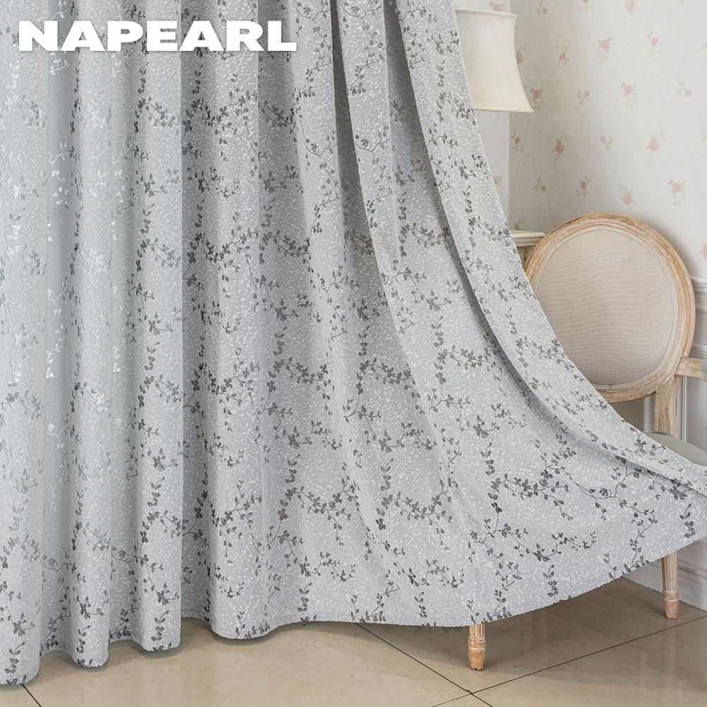 1 шт. NAPEARL Винтажные Жаккардовые Шторы в Сельском Стиле, Серые Плетеные Ветви Лианы Листья Тюль для Спальни Гостиной Домашний Декор