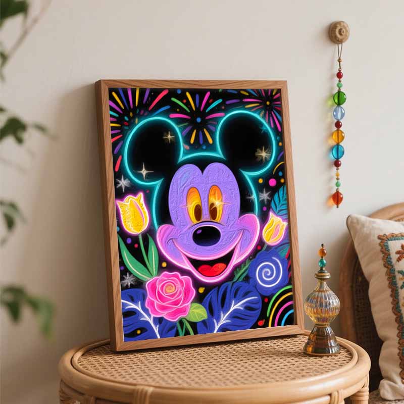 Disney Микки масляная живопись ручная роспись раскраска живопись ручной работы DIY украшение дома подарок