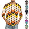Men'S Round Neck Three-Quarters Sleeve Top Casual Fashion T-Shirt