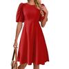Women's Dress Elegant Solid Color Casual Round Neck Puffy Sleeve Dress