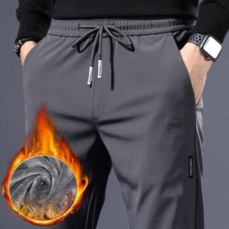 Men's Casual Pants, Autumn and Winter Fleece Pants, Straight-leg Loose Long Pants, Sports Pants for Men